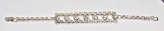 Vintage rhinestone bracelet * 49 round prong-set stones * 50s/60s