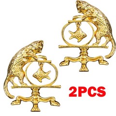 2Pcs Antique Jewelry Cat Vintage Fishing Brooch Personality Zinc Alloy NEW