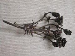 Vintage Sterling Bouquet Rose and Lily brooch 3.5inches hallmarked
