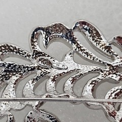 Kenneth Jay Lane KJL NR Crystal Rhinestone Pave Feather Plume Brooch Pin 3.25″