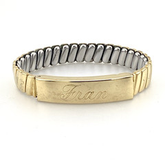 Vintage Foster Gold Filled ID Locket Bracelet Inscribed “Fran” 5.5 to 8 In