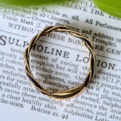ANTIQUE VICTORIAN ENGLISH GRAND TOUR 9K GOLD WOVEN WEAVE BAND RING c1870