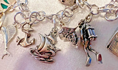 Vintage Sterling Silver Summer Ocean Sea Water Sports, Scuba Divers, Pirates!