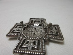 VINTAGE BRIGHTON CELTIC CROSS BROOCH PIN SILVER TONE #110