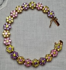 CINER Style Sterling Lilac and Lavender, Pink Topaz, Citrine Crystal Floral Link