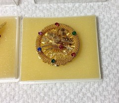Vintage Dragon, Phoenix, & Filigree Brooch/Pendant Set Gold Tone 3D Asian Style