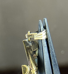 VINTAGE 12K GF Opal Pendant Necklace Bamboo Frame Gold Filled 22in Chain