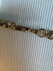 Vintage 1974 Mimi Di N Gold Tone Textured Heart Pendant Bead Necklace Signed