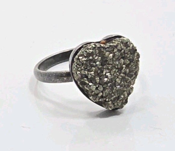 Vintage Victorian Sterling Silver 925 Foolsgold Ladies Heart Ring Size 5.25