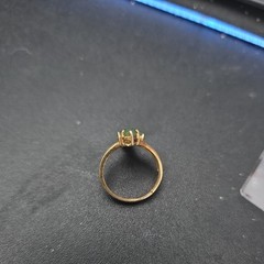 Vintage 18K HGE Genuine Nephrite Jade Ring 5 Stone Green Openwork Statement Sz10