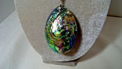 Vintage Abalone Shell Pendant Necklace