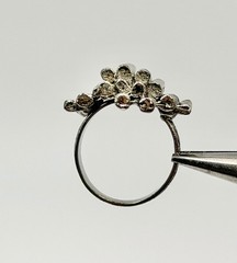 Vintage Ring Silver-Tone MCM Modernist Brutalist Adjustable Sz 6.25￼