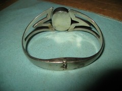 Sterling & Onyx Hinged Clamp Bracelet Taxco TL-57 6 7/8″ 46 grams