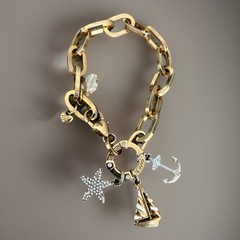 Vintage Brighton Windstar Nautical Charm Bracelet 1990 Size 7” LB-2