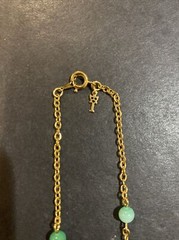 Vintage Trifari Faux Jade & Gold Tone Necklace