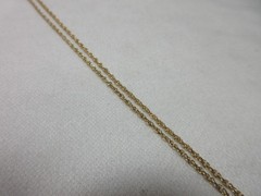 VINTAGE 14K YELLOW GOLD FILLED NECKLACE CHAIN HEART PENDANT 23 7/8 INCH #3