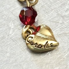 Vtg Carolee Necklace Y2K Red Garnet Glass Teardrop Pendant Gold Tone Signed Goth