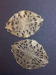 24423 Brass Oxidized Victorian Filigree Jewelry Finding