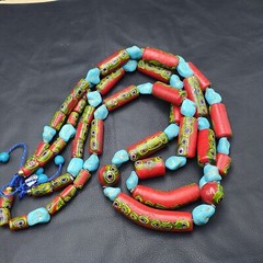 Vintage Venetian Gabri Style Glass Howlite Stone Beaded Necklace