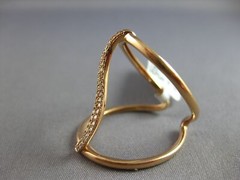 ESTATE LARGE .16CT DIAMOND 14KT ROSE GOLD 3D CLASSIC WAVE TENSION FUN RING