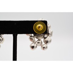 Vintage Crystal Cluster Earrings Chunky Rhinestone Pearl Heavy Bridal NOS 1980s