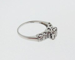 Estate Genuine Diamonds Solid 14k White Gold Engagement Ring FREE Sizing