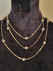 MONET Jewelry 60″ Necklace & Brooch Silvertone Versatility Flapper To…