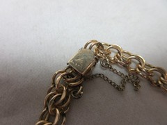JB 12K GOLD FILLED DOUBLE LINK BRACELET WITH SAFETY CHAIN #23
