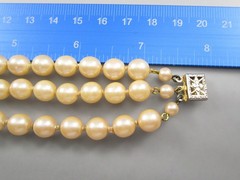 Vintage 3 Strand Faux Pearls 7 3/4″ Long Bracelet 1033