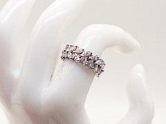 Vintage 1930s 4ct VS G Marquis Diamond 7mm Platinum Eternity Band Ring SZ 6 8g