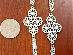 8 Vintage Now Gold Tone White Paint Necklaces Monet Vendome Roget Napier Earring