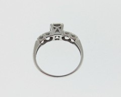 Estate Genuine Diamonds Solid 14k White Gold Engagement Ring FREE Sizing