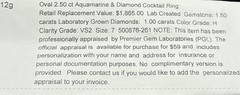 LARGE 2.50 CT DIAMOND & AAA AQUAMARINE 925 STERLING OVAL PEAR SHAPE HALO RING