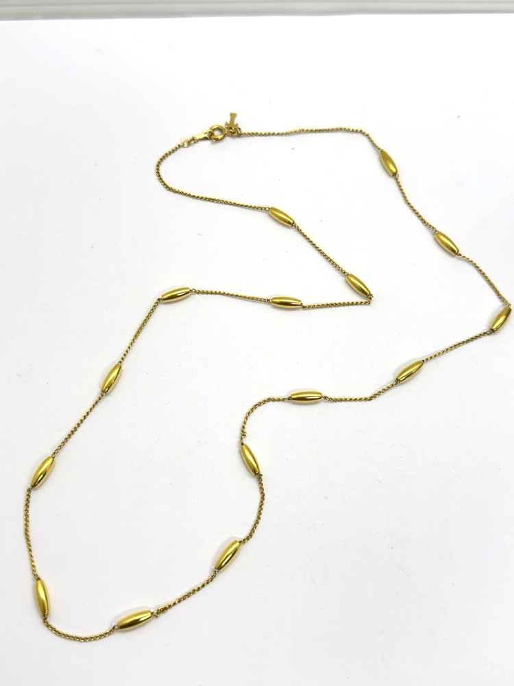 Vintage Gold Trifari Chain Necklace Barrel Links 24″
