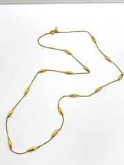 Vintage Gold Trifari Chain Necklace Barrel Links 24″
