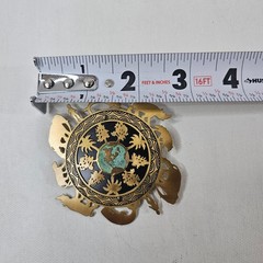 Vintage Signed Silver Forest One World Earth Brooch Brass Cut-Out Animals Trees
