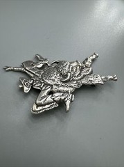 Vintage Hartmans Durango Cowboy 925 Sterling Silver Buffalo Bull Rider Brooch