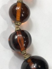 Liz Claiborne Necklace Choker Beaded Faux Amber 15 in to 17 in Length – Vintage