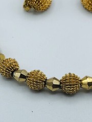 Alfred Philippe Crown Trifari ELECTRA Choker Necklace & Earrings Gold Trifarium