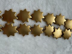 Vintage Anne Klein Matte Gold Star Link Choker Necklace Toggle Celestial 80s 90s