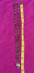 Vtg Y2K Juicy Couture Clear Crystal Crown Heart Pave Chunky Toggle Necklace 20”