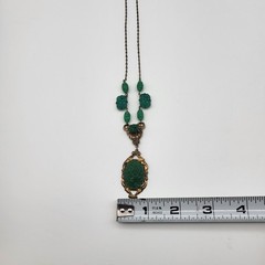 Fabulous green glass faux jade necklace elegant Deco styling Estate jewelry