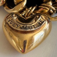 Juicy Couture Heart J Gold Tone Chain Bracelet Starter Charm Toggle