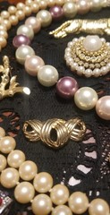 Vintage Jewelry Lot, Pearl Necklaces, Brooches, Slides, Ring, Earrings, 20 Items