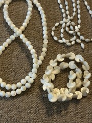 Mother Of Pearl Hand Strung Vintage Necklace Lot