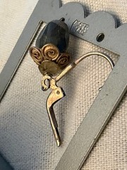 Vintage Sterling Silver Natural Stone Dangle Earrings 925