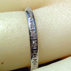 Original EARTH MINED DIAMOND Eternity DECO Band SOLID PLATINUM Anniversary RING