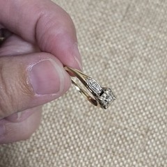Vintage 14K Two-Tone Gold Diamond Illusion Ring Art Deco Size 5 1.73g LS