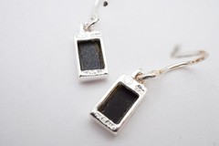 Vintage Sterling Silver 925 Black Onyx Earrings