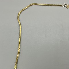 Vintage Les Bernard Necklace Gold Tone Box Chain Minimalist Layering 26″ Signed